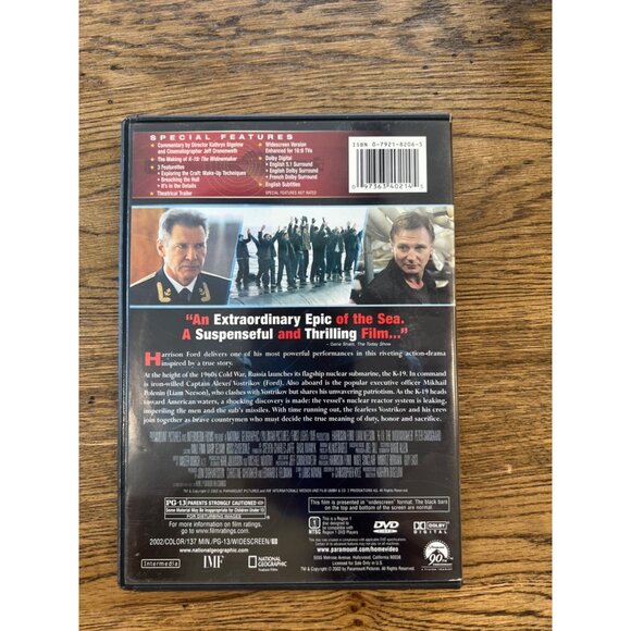 K-19 The Widowmaker 2002 DVD Harrison Ford Liam Neeson Drama Thriller Pre-Owned - Picture 2 of 4